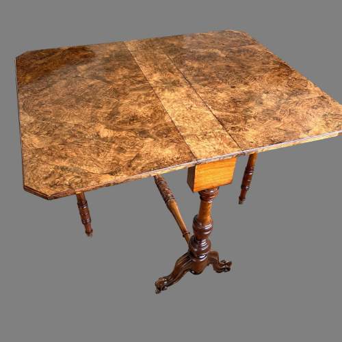 A Victorian Rectangular Burr Walnut Sutherland Table image-2