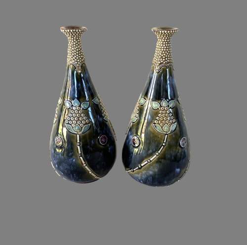 A Pair Of Royal Doulton Earthenware Vases image-1