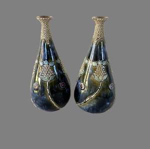 A Pair Of Royal Doulton Earthenware Vases