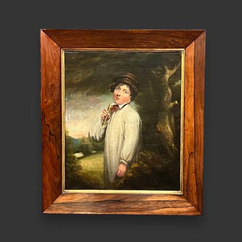 Early 19th Century Oil on Canvas Portrait of a Peasant Boy image-1