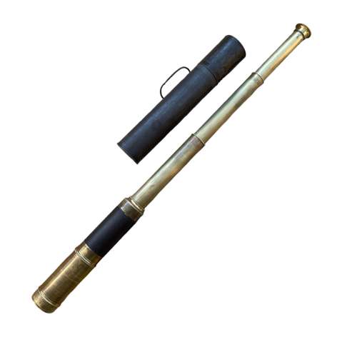 A 19th Century Lacquered Brass Five-Draw Telescope And Case image-1