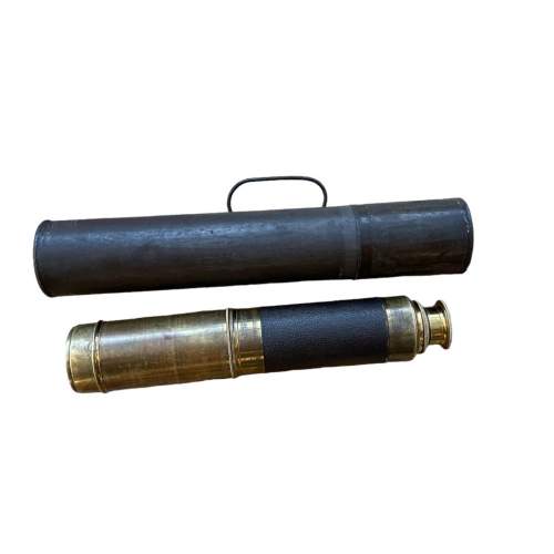 A 19th Century Lacquered Brass Five-Draw Telescope And Case image-3