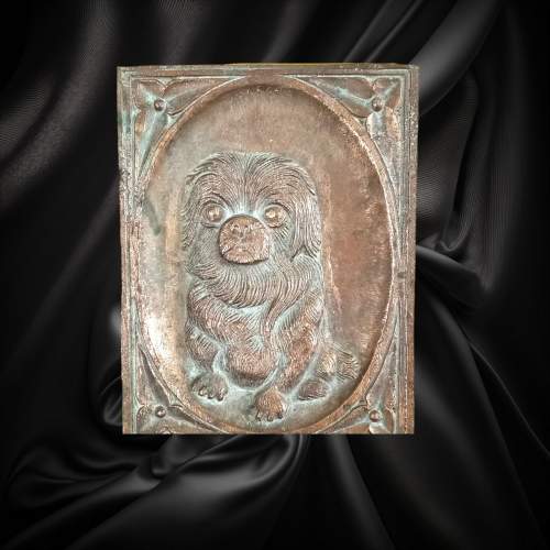 20th Century Bronze Plaque with Detailed Puppy image-1