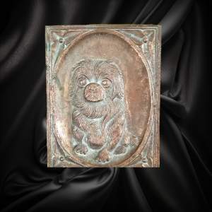 20th Century Bronze Plaque with Detailed Puppy
