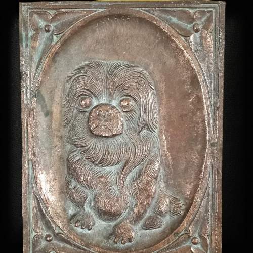 20th Century Bronze Plaque with Detailed Puppy image-2