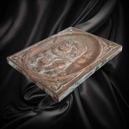 20th Century Bronze Plaque with Detailed Puppy image-3