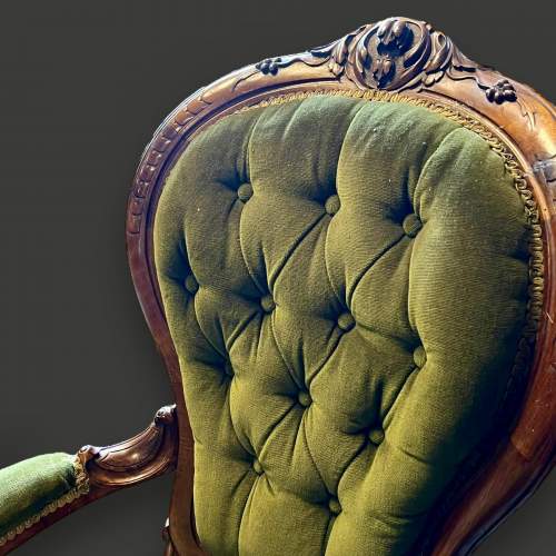 19th Century Walnut Open Framed Armchair image-2