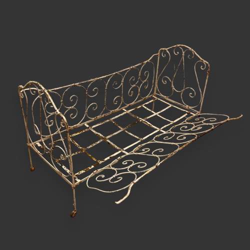 Vintage French Wrought Iron Bed image-1