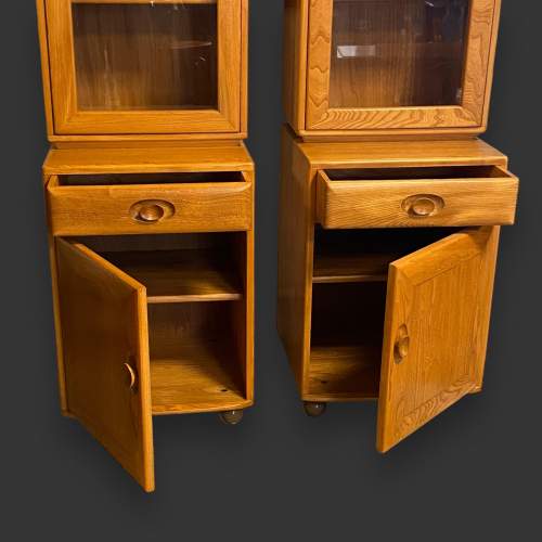 Pair of Ercol Blonde Elm Glazed Cabinets image-3