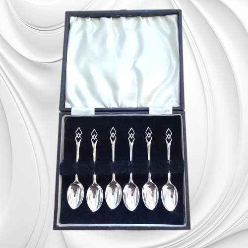 Art Deco Silver Spoons. Sheffield 1938 image-1
