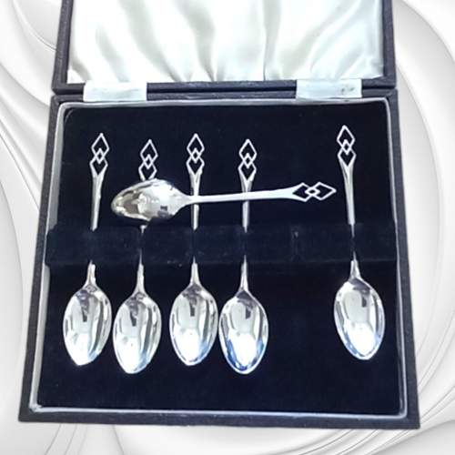 Art Deco Silver Spoons. Sheffield 1938 image-2