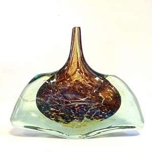 Mdina Glass Signed Axe Head Vase