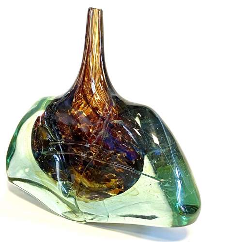 Mdina Glass Signed Axe Head Vase image-3