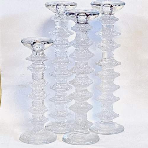 Timo Sarpaneva Set of Four Iittala Glass Candlesticks image-1