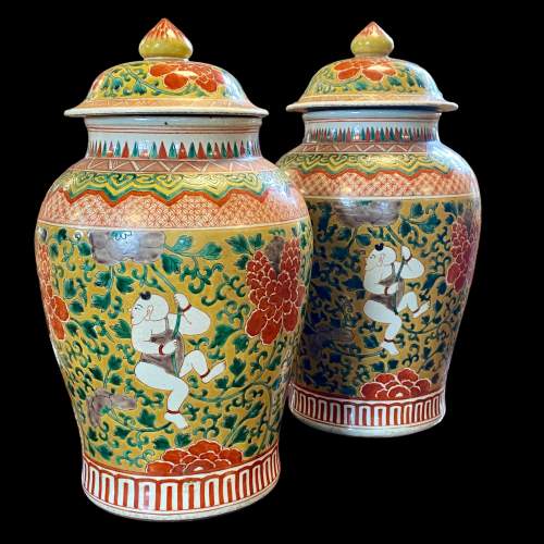 Pair of Large 20th Century Chinese Temple Jars image-1