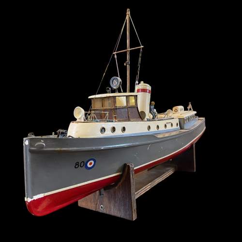 Vintage Scratch Built Model Royal Navy Vessel Ship image-1
