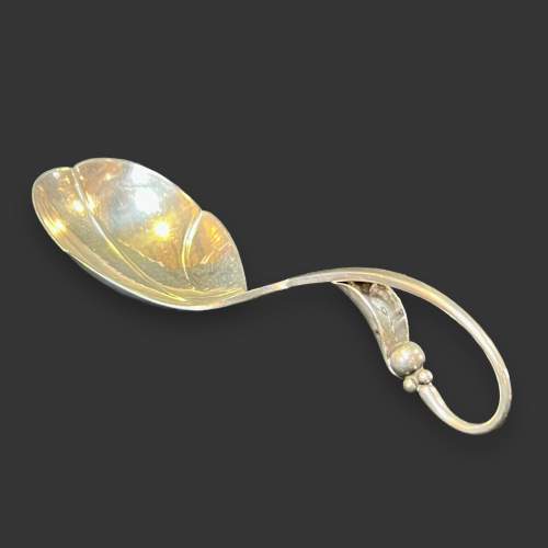Georg Jensen Art Nouveau Style Silver Serving Spoon image-2
