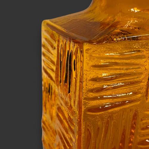 Whitefriars Glass Tangerine Stitched Cube Vase image-4