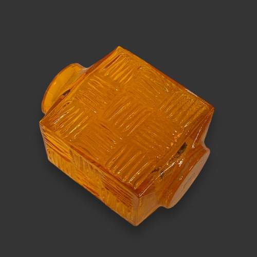 Whitefriars Glass Tangerine Stitched Cube Vase image-5