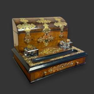 Superb Victorian Burr Walnut Stationary Box