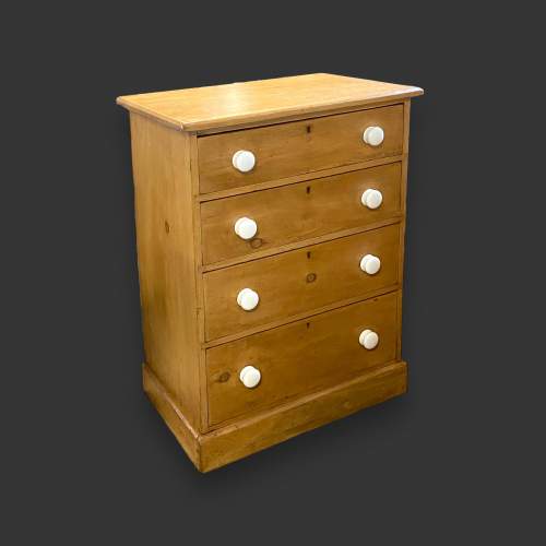 Victorian Tall Four Drawer Pine Chest image-1