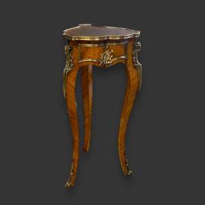 French Inlaid Kingwood Trefoil Stand