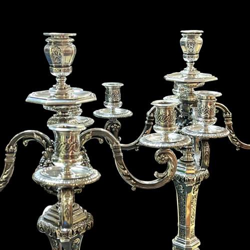 Rare Pair of Silver Plated Christofle Candelabra image-2