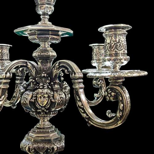 Rare Pair of Silver Plated Christofle Candelabra image-5