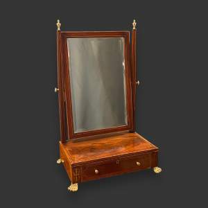 Victorian Inlaid Mahogany Toilet Mirror