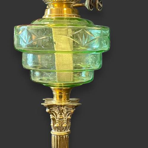 Brass Corinthian Glass Oil Lamp image-4