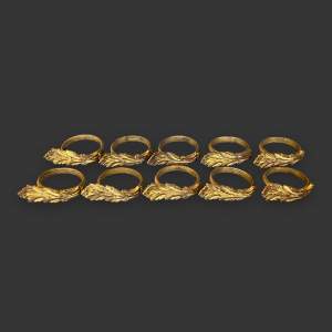 Set of 10 French Gilt Curtain Rings