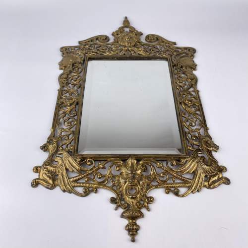 Brass Hanging Wall Mirror by W. Tonks & Son Circa 1880 image-1