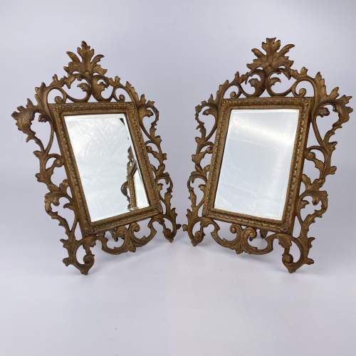 Pair of Victorian Gilt Rococo Style Table Mirrors image-1