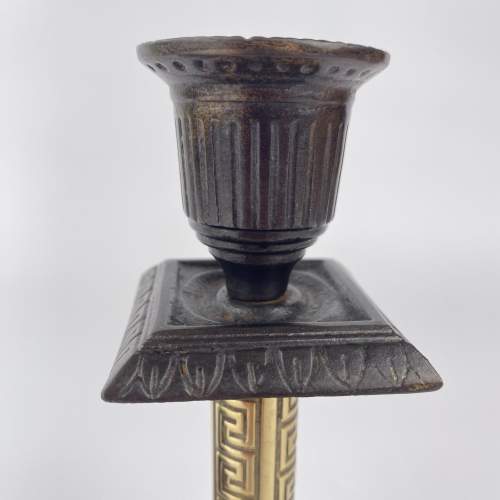 Victorian Grecian Revival Aesthetic Period Brass Candlesticks image-4