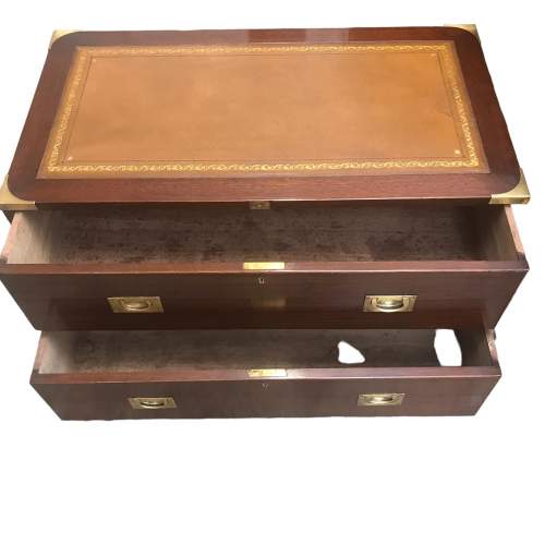 Antique Victorian Mahogany Campaign Chest Table image-3
