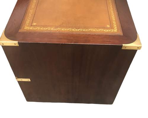Antique Victorian Mahogany Campaign Chest Table image-4