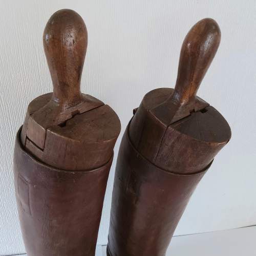 Antique Brown Leather Riding Boots with Wooden Trees image-2
