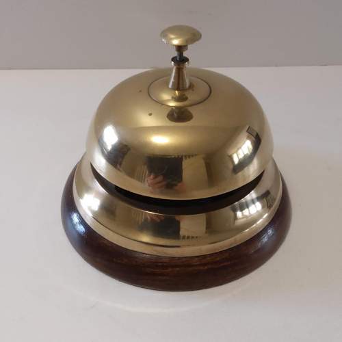 Vintage Shop Brass and Wood Counter Bell image-4
