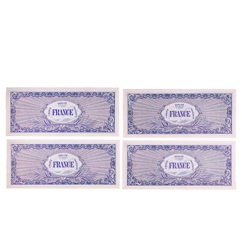 Group of Four WW2 Allied Military Series French Franc Notes image-2