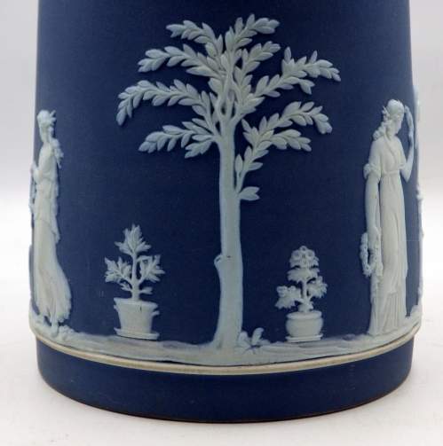 Wedgwood 19th Century Antique Cobalt Blue Jasperware Lidded Jug image-3