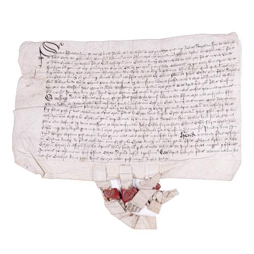 Original Antique 16th Century English Document Written in Latin image-1