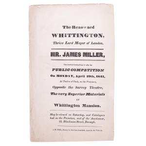Rare Victorian Auction Catalogue for Dick Whittingtons House