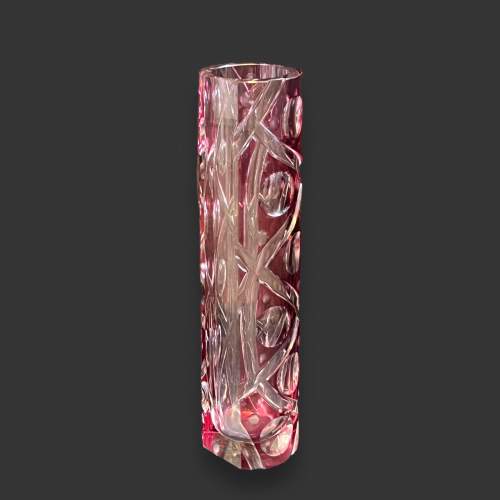 Karel Wunsch Tall Bohemian Cut Glass Vase image-4