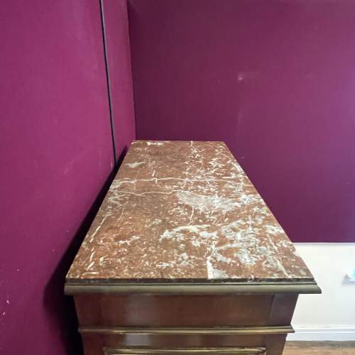 Antique 1 Door French Marble Top Cabinet - Small Glazed Display image-3