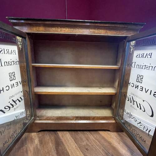 Antique 2 Door Pier Cabinet - Small Glazed Bookcase image-6