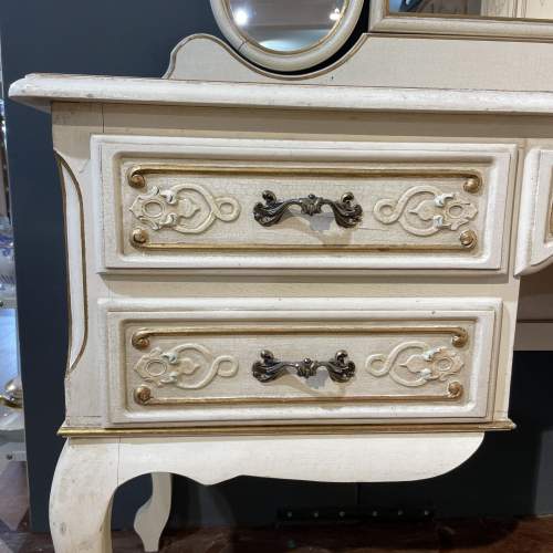 French Original Painted Dressing Table with 3 Way Mirror image-2