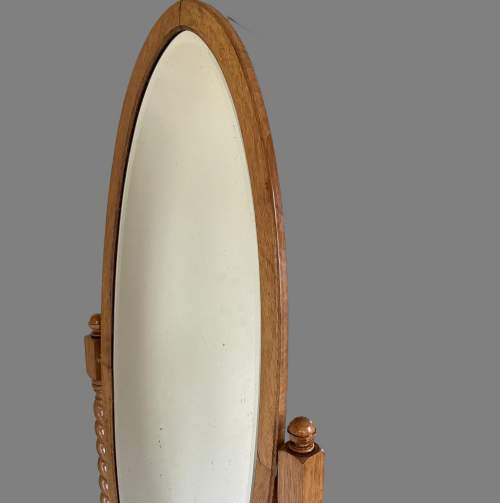 A 1920s Light Oak Cheval Mirror image-3