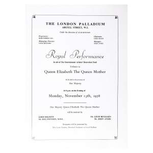 Royal Variety Perfomance Programme For 1978