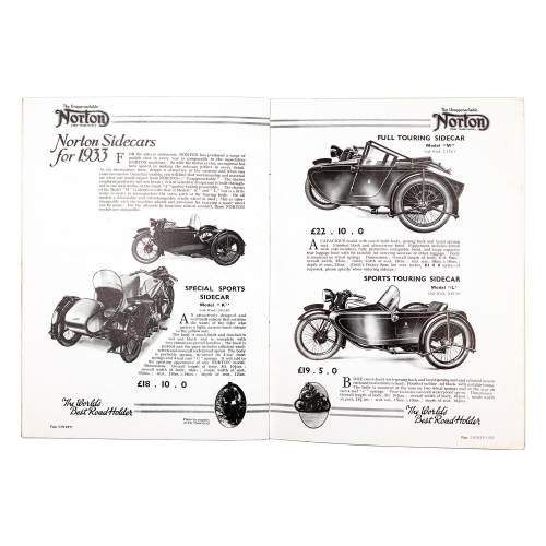 Vintage 1930s Brochure for Norton Motorbikes and Sidecars image-3