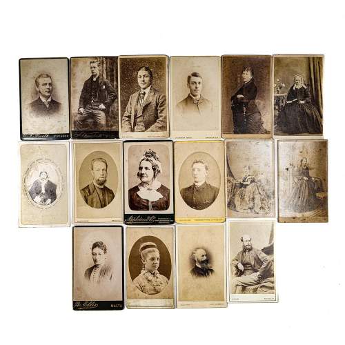 Antique 19th Century Group of 16 Carte-de-Visite Images image-1